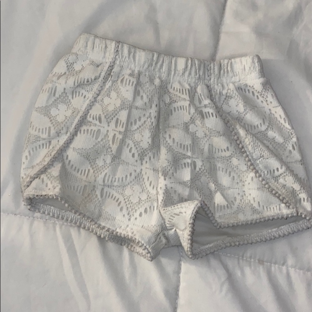 White lace girl shorts